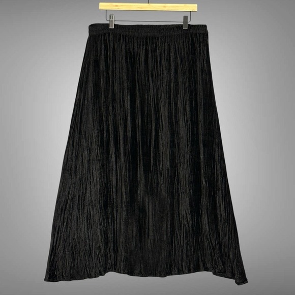 VTG Dark Fairy Women Skirt L Crinkle Velvet A Line Pull On Whimsigoth Grunge Y2K - Picture 1 of 12